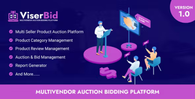 Viserbid multivendor auction bidding platform codermarket.png