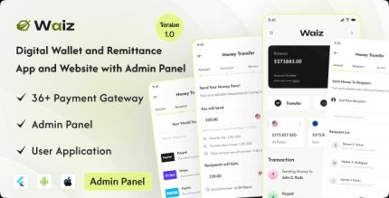 Waiz digital wallet and remittance app and website with admin panel .jpeg