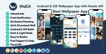Wallx wallpaper app flutter admob onesignal codermarket.png