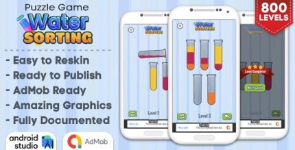 Water sorting puzzle game android studio project with admob ads ready to.jpeg