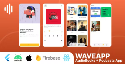 Waveapp flutter audiobook and podcast app with admin using firebase .png