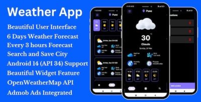 Weather app hourly and daily weather forecast android app codermarket.jpeg