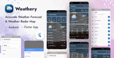 Weathery weather forecast radar map flutter app codermarket.png