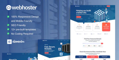 Webhoster web hosting service elementor template kit codermarket.png