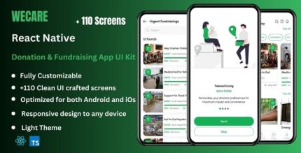 Wecare donation charity fundraising react native cli app ui kit .jpg