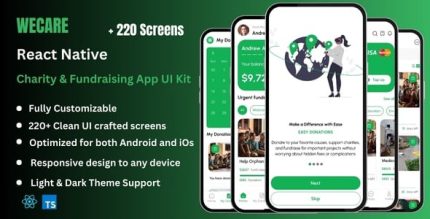 Wecare pro donation charity fundraising react native cli app ui kit .jpg