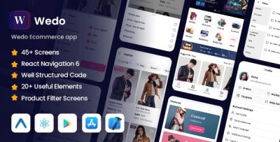 Wedo ecommerce react native expo mobile app template codermarket.jpg