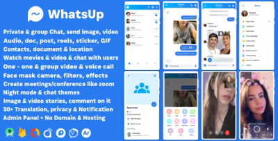 Whatsup whatsapp clone chat groups video audio call zoom watch party.png