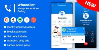 Whocaller truecaller id spam blocker app with admin panel codermarket.jpg