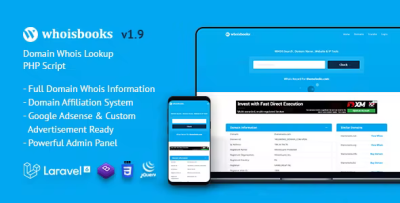 Whoisbooks domain whois lookup php script codermarket.png
