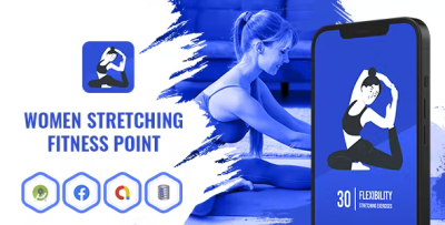 Women stretching fitness point android app with facebook and google ads .png