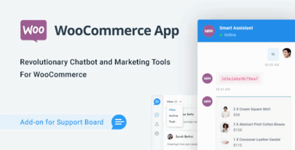 Woocommerce chat bot marketing app for support board codermarket.png