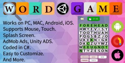 Word searching game unity complete project admob ads unity ads .jpeg
