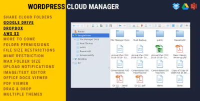 Wordpress cloud manager dropbox google drive s3 folder sharing .png