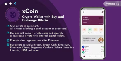 Xcoin crypto wallet with buy and exchange bitcoin flutter app ui kit .png