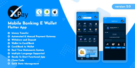 Xpay mobile banking e wallet flutter app codermarket.png