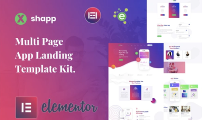 Xshapp app landing elementor template kit codermarket.png