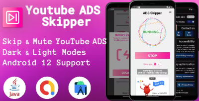 Youtube ads skipper and mute admob integrated android app codermarket.png