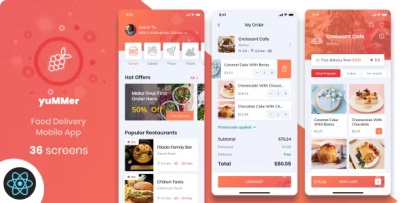 Yummer food react native template codermarket.png