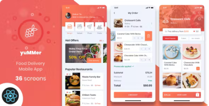 Yummer food react native template codermarket.png