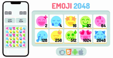 2048 emoji html5 game construct 3 codermarket.png