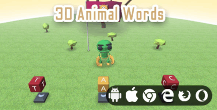 3d animal words realistic educational game codermarket.png