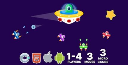 Alien ship 1 4 player mode 3 modes 3 games construct 3 c3p codermarket.jpg