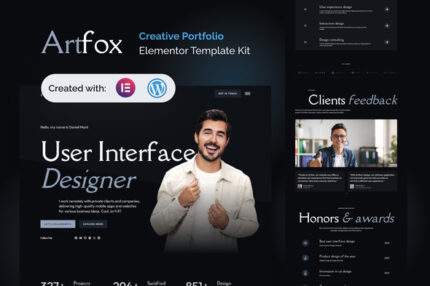 Artfox creative portfolio elementor pro template kit v10 gplpixel 1.jpg