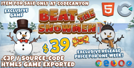 Beat the snowmen 3d html5 game with construct 3 file codermarket.png