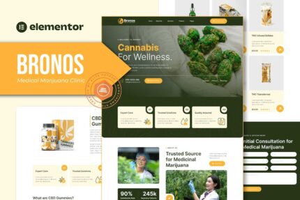 Bronos medical marijuana elementor template kit gplpixel.jpg