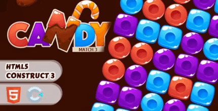 Candy match3 construct 3 html 5 game codermarket.png