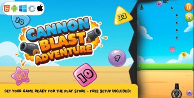 Cannon blast adventure construct 3 game html5 admob c3p codermarket.jpg
