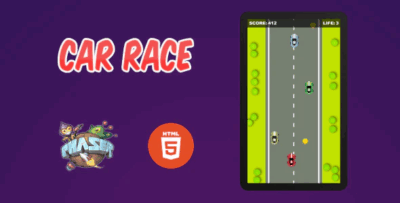 Car race game html5 phaserjs codermarket.png