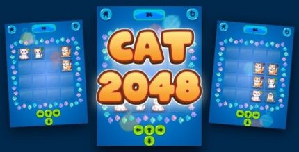 Cat 2048 cross platform puzzle game codermarket.jpeg