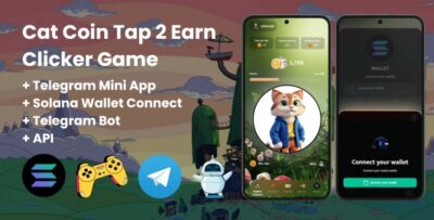 Cat coin tap 2 earn clicker game with telegram mini app api bot solana.jpg