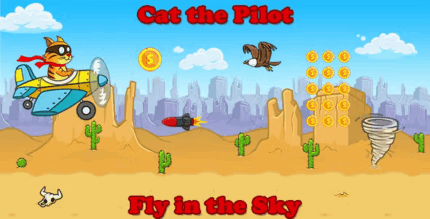 Cat the pilot fly in the sky pc mobile codermarket.png