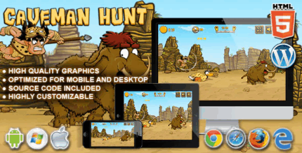 Caveman hunt html5 launch game codermarket.png