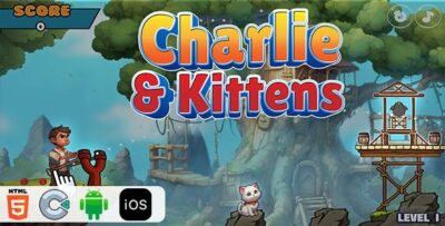 Charlie and kittens html5 construct3 game c3p file not included .jpeg