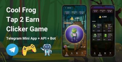 Coolfrog tap2earn clicker game with telegram mini app api bot codermarket.jpg