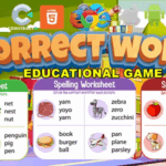 Correct word for kids educational game html5 mobile c3p codermarket.png