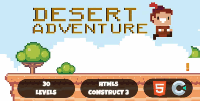 Desert adventures 30 levels construct 3 html5 game codermarket.png