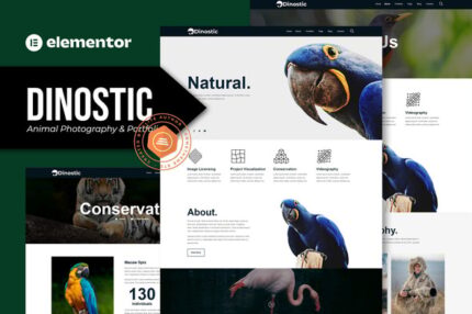 Dinostic animal photography portfolio elementor template kit gplpixel.jpg