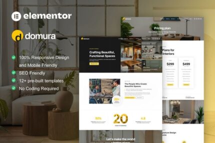 Domura interior design architecture elementor pro template kit v10 .jpg