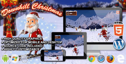 Downhill christmas html5 running game codermarket.png