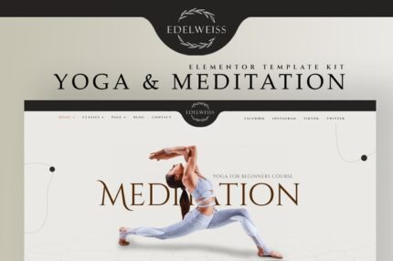 Edelweiss yoga meditation elementor pro template kit gplpixel.jpg