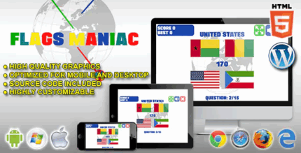 Flags maniac html5 quiz game codermarket.png