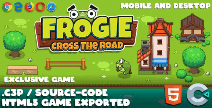 Frogie cross the road html5 game with construct 3 file codermarket.png