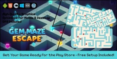 Gem maze escape construct 3 game html5 admob c3p codermarket.jpg