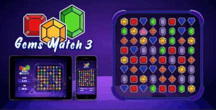 Gems match 3 html5 game codermarket.png