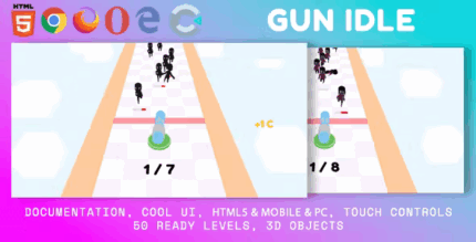 Gun idle mobile html5 game c3p construct 3 codermarket.png